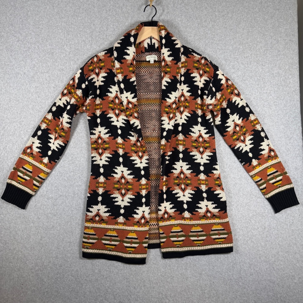 Lucky Brand Cardigan Sweater Womens S Multicolor Southwestern Aztec Boho Western - Picture 12 of 12
